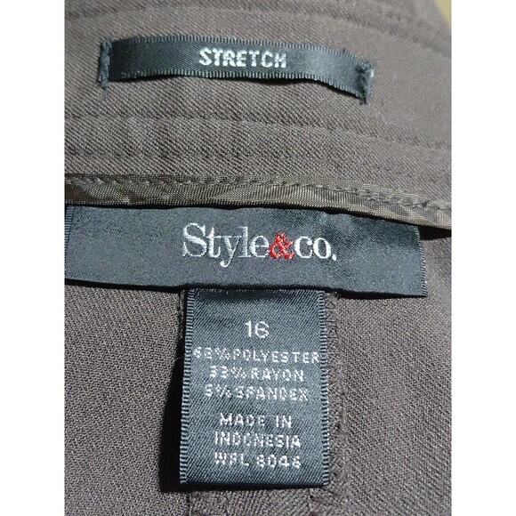 Style & Co Brown 16 Zip Up Culottes Wide Leg Cropped Capri Minamalist Staple - Picture 8 of 8